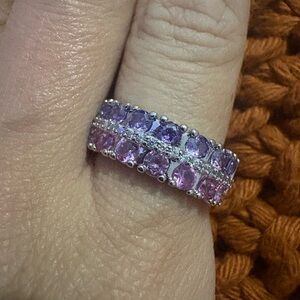 Elegant Purple and Pink Gemstone Ring